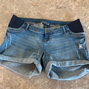 Maternity Side Panel Jean Shorts